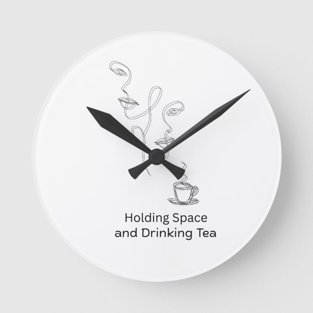 Fine Line Art Therapy  Mindfulness Self-Care Round Clock (Front)