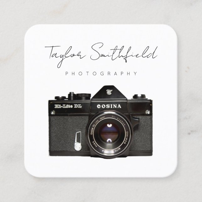 Fine Line Film Camera Photography Business Card (Front)