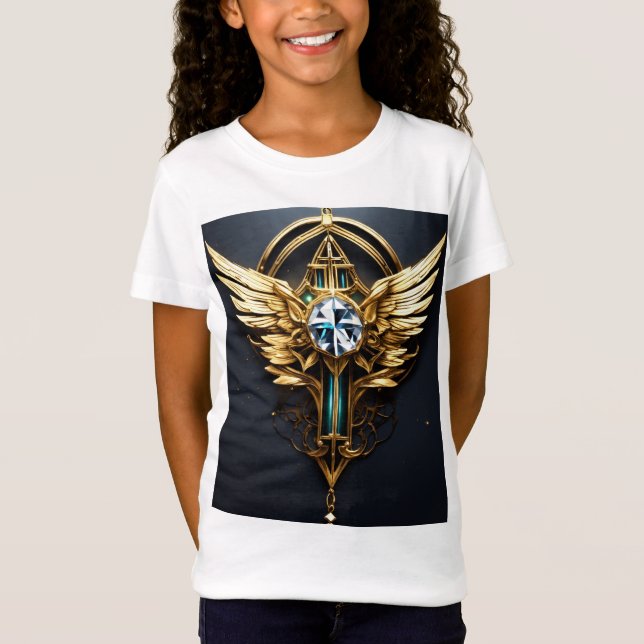 Fine Line Future-Style Wing Tattoo T-Shirt Design (Front)