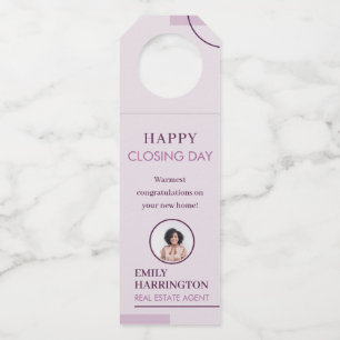 Fine Lines Closing Day Real Estate Agent Pink Bottle Tag