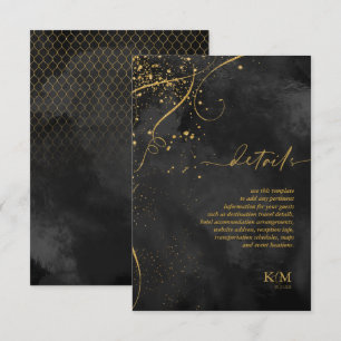 Fine Lines Gold Abstract Details Black ID867 Enclosure Card