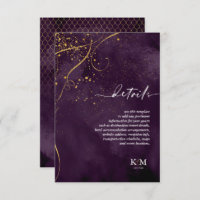 Fine Lines Gold Abstract Details Plum ID867 