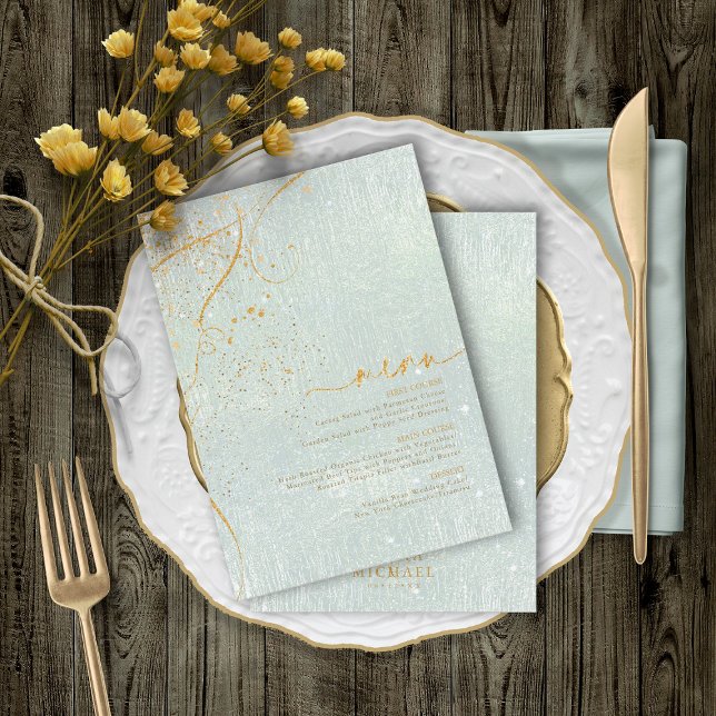 Fine Lines Gold Abstract Wedding Menu V1 Sg ID867 (Creator Uploaded)