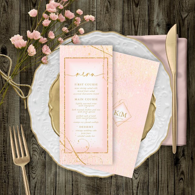 Fine Lines Gold Abstract Wedding Menu V2 B ID867 (Creator Uploaded)