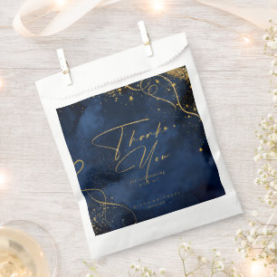 Fine Lines Gold Abstract Wedding Navy Blue ID867 Favour Bags