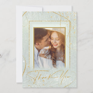 Fine Lines Gold Abstract Wedding Thanks Sg ID867 Thank You Card