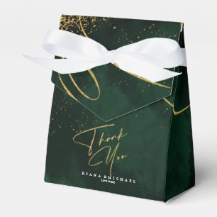 Fine Lines Gold Abstract Wedding V1 Emerald ID867 Favour Box