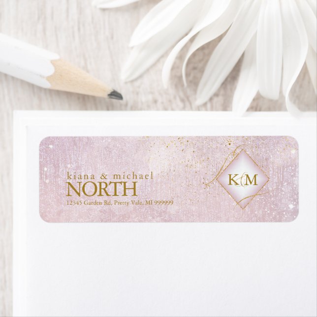 Fine Lines Gold Abstract Wedding V1 Mauve ID867 (Insitu)