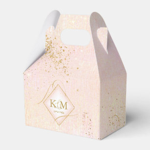 Fine Lines Gold Abstract Wedding V3 Blush ID867 Favour Box