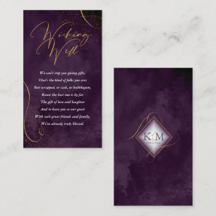 Fine Lines Gold Abstract Wishing Well Plum ID867 Enclosure Card