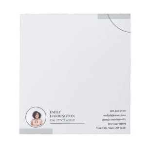 Fine Lines Real Estate Agent Grey Notepad