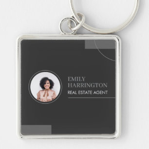 Fine Lines Real Estate Agent Neutral Key Ring