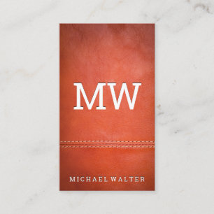 Fine Luxury Leather   Double Stitched Business Card