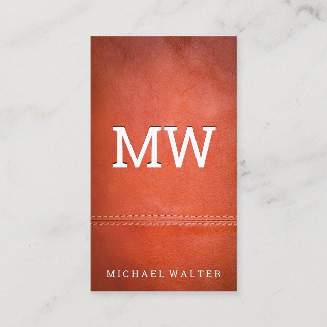 Fine Luxury Leather | Double Stitched Business Card (Front)