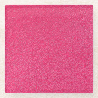 Fine Luxury Pink Cloth Texture. Glass Coaster