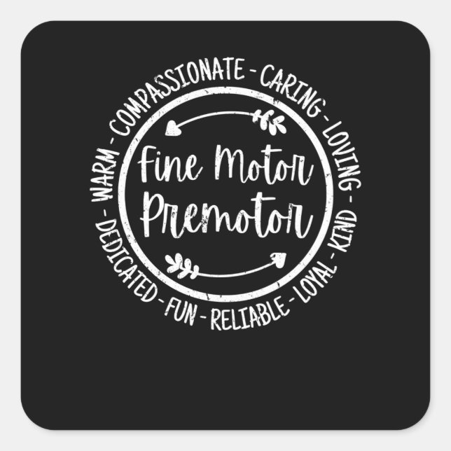 Fine Motor Premotor Occupational Therapy Therapist Square Sticker (Front)
