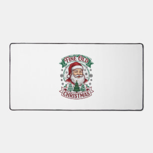 Fine Old Christmas Santa Claus Trees Snowflakes Desk Mat