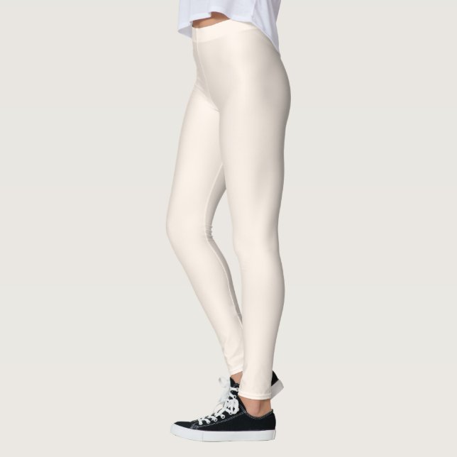 Fine Orange Toned White One Flat Colour Leggings (Left)