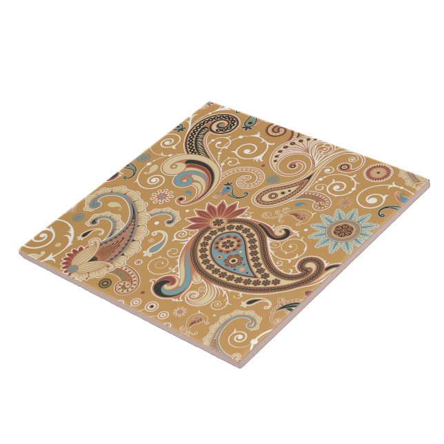 Fine Paisley Cool Cute Girly Retro Fashion Tile (Side)