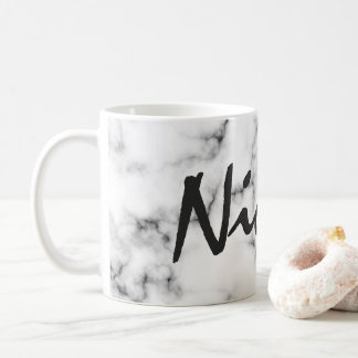 fine pastel marble monogram coffee mug