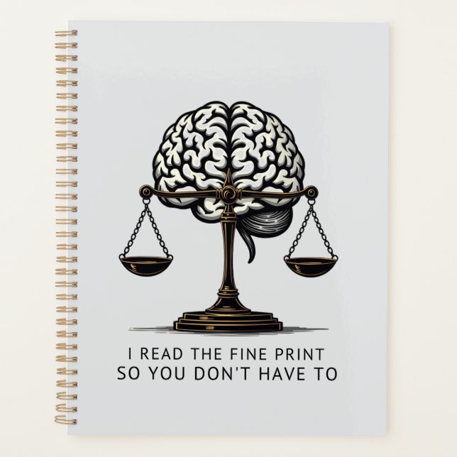 Fine Print Reader – Brain & Justice Edition Planner (Front)