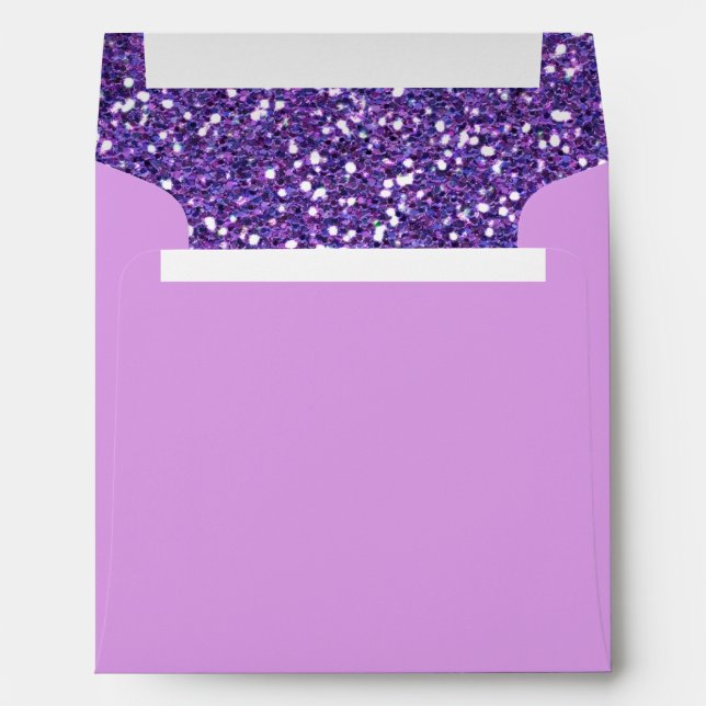 Fine Purple Faux Sparkles Background Texture Print Envelopes (Back (Bottom))