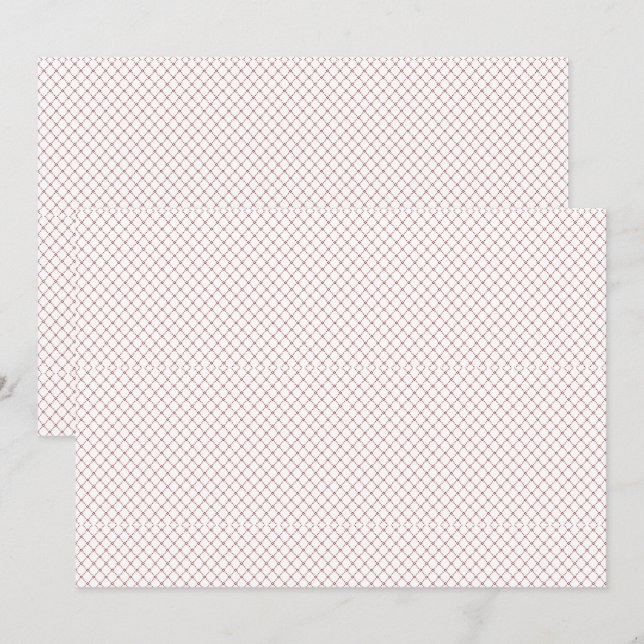 Fine, repeating, diamond-shaped mesh pattern with  thank you card (Front/Back)