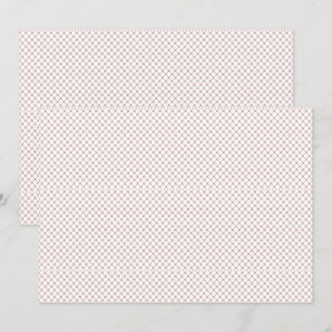 Fine, repeating, diamond-shaped mesh pattern with thank you card