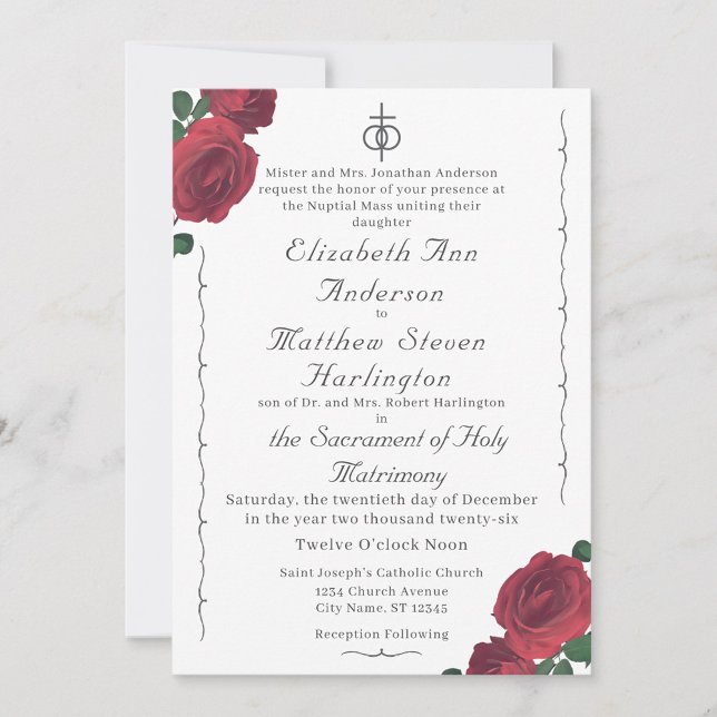 Fine Roses Catholic Acrylic Invitation (Creator Uploaded)
