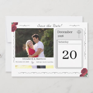 Fine Roses Catholic Save The Date Card