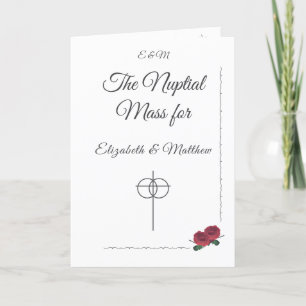 Fine Roses Catholic Wedding Program Programme