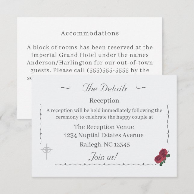 Fine Roses Enclosure Card (Front/Back)