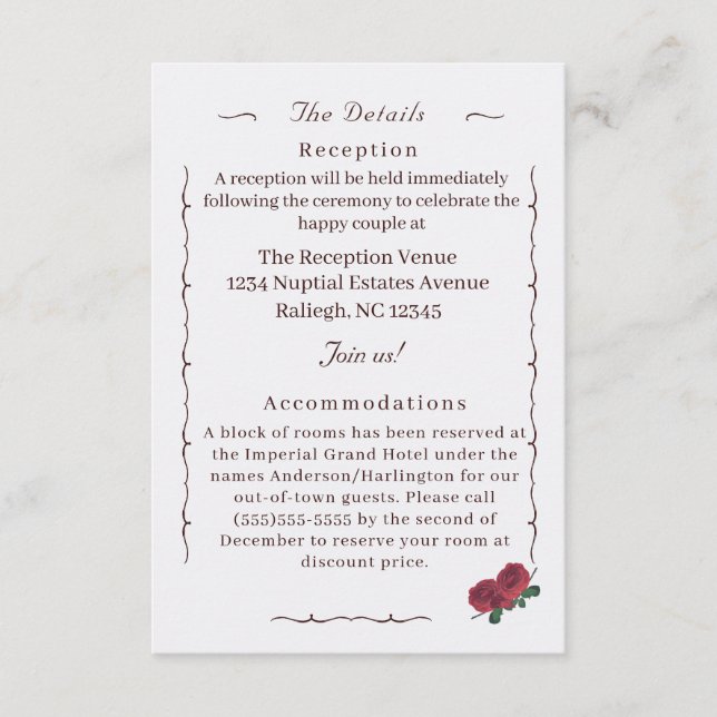 Fine Roses Enclosure Card (Front)