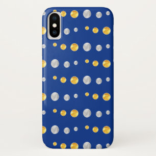 Fine silver and gold dots iPhone x case