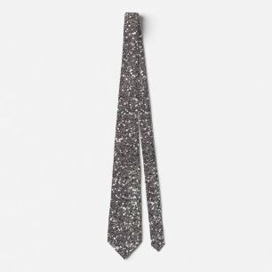 Fine Silver Texture Print Tie