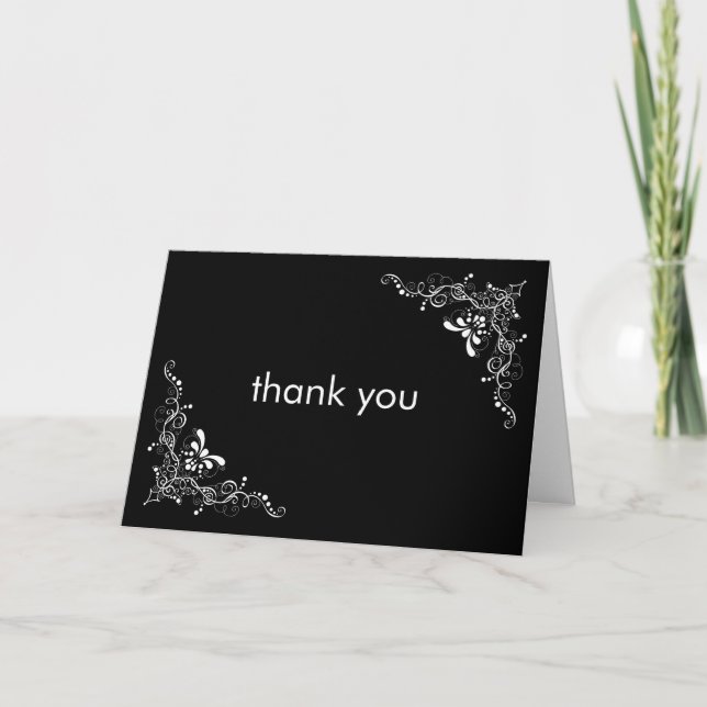 Fine Swirls Thank You Card (Front)