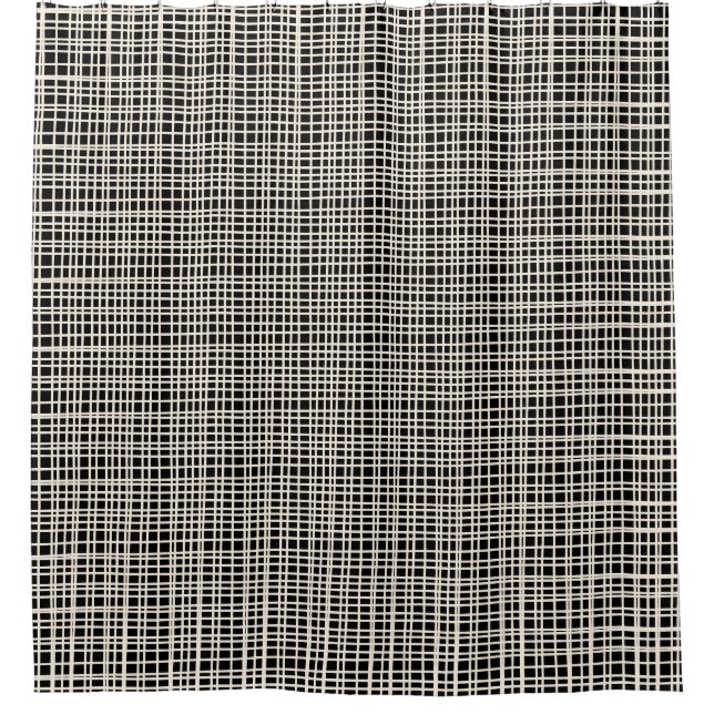 Fine Weave Mid-Century Modern Minimal Pattern Shower Curtain (Front)