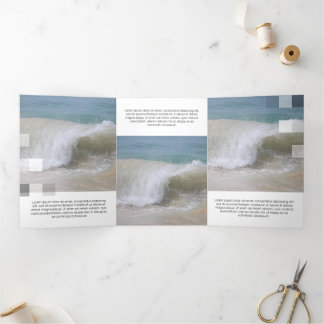 Fine White Contemporary Transparency Tri-Fold Card