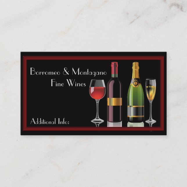 Fine Wine Black Business Card (Front)