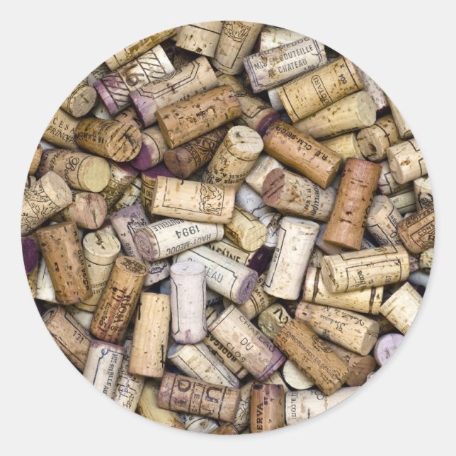 Fine Wine Corks Classic Round Sticker (Front)