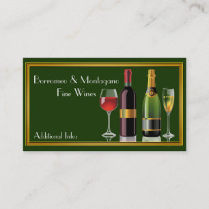 Fine Wine Green Business Card