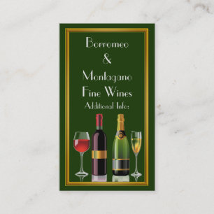 Fine Wine Green Business Card 2