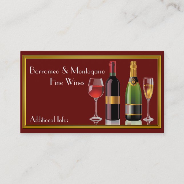 Fine Wine Red Business Card (Front)