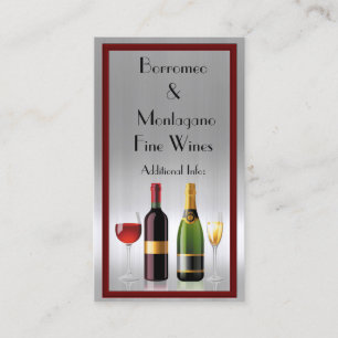Fine Wine Silver Business Card 2