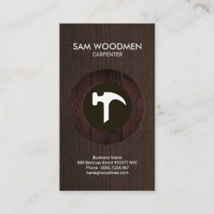 Fine Wood Grain Elegant Simple Carpenter Business Card
