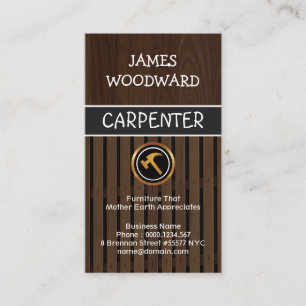 Fine Wood Grain Finished Lumber Carpentry Business Card