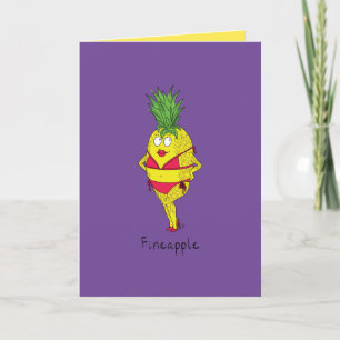 Fineapple - Funny Pineapple Bikini Greeting Card