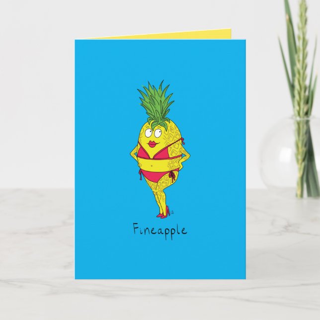 Fineapple - Funny Pineapple Bikini Greeting Card (Front)