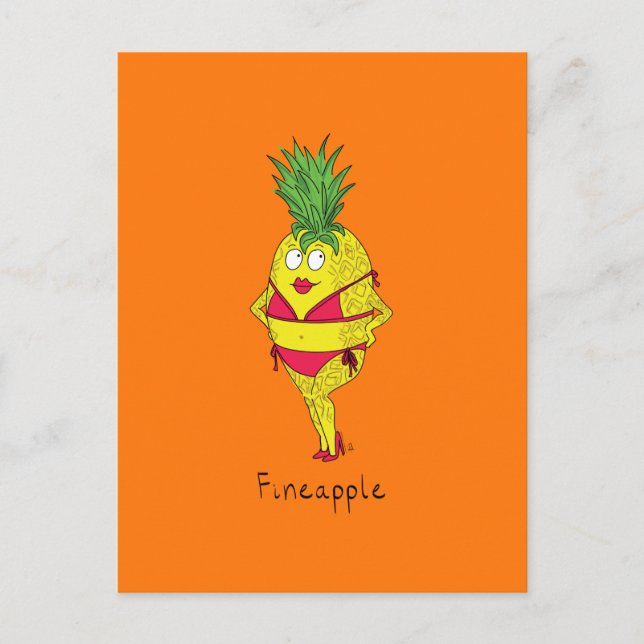 Fineapple Pineapple Pin-Up Girl Postcard (Front)