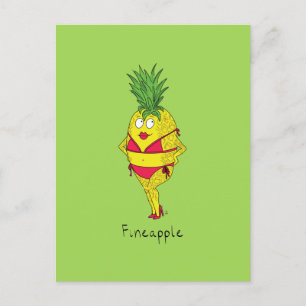 Fineapple Pineapple Pin-Up Girl Postcard